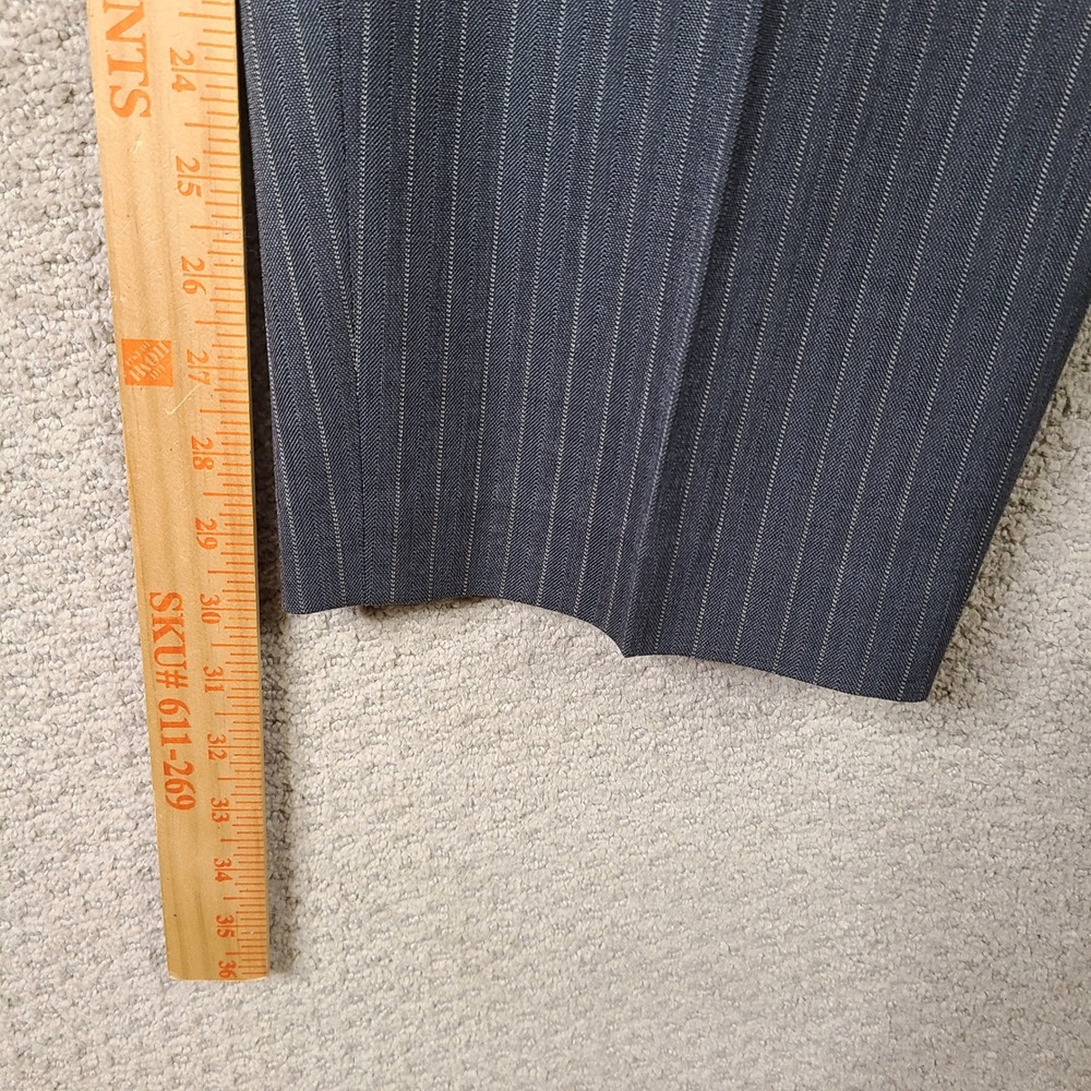 Vintage Talbots Pants Womens‎ 14W Gray Striped Classic Fit Wool Blend Stretch - Picture 8 of 13